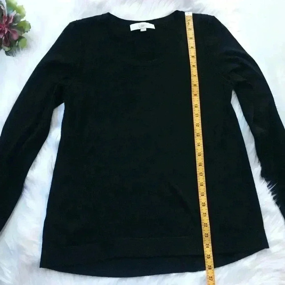 Loft Basic Black Scoop Neck Wool Blend Sweater - Picture 5 of 7